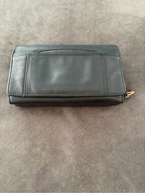 Rolfs Black Leather Organizer Wallet Clutch